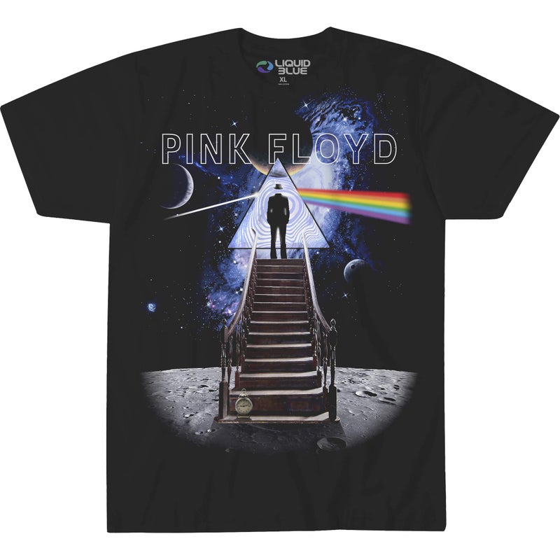 Liquid Blue unisex adult Pink Floyd Stairway to the Moon T-shirt T Shirt, Black, Medium US - Image 2